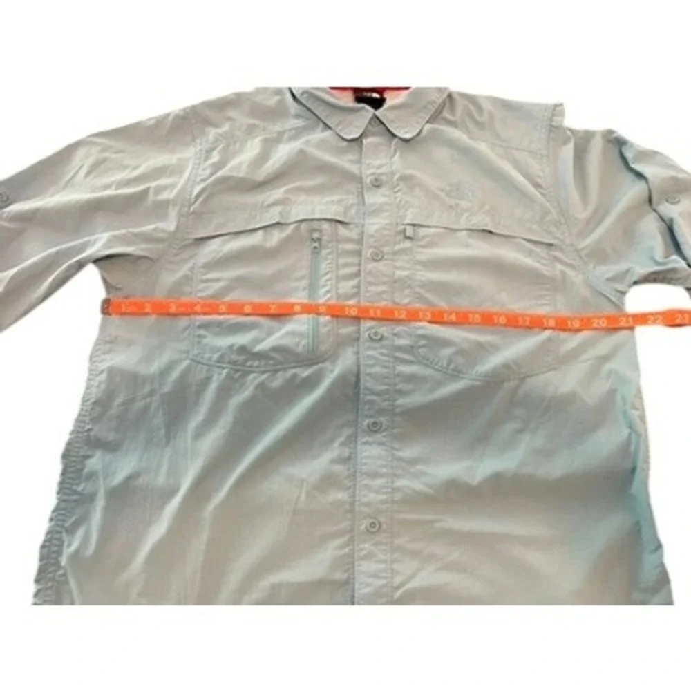 The North Face Mens Light Blue Nylon Hiking Fishing‎ Long Sleeve Shirt Size M